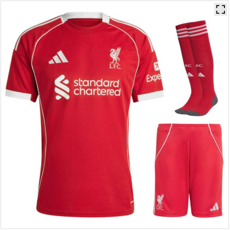 Ensemble domicile Liverpool FC ENFANT (3-13 ans) 2025/2026